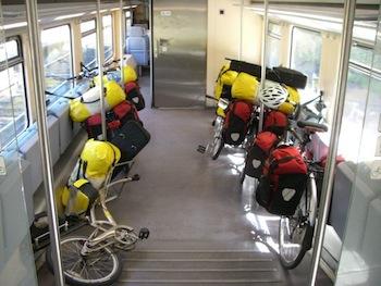 Bikes on the train in Germany Bikes on the train in Germany